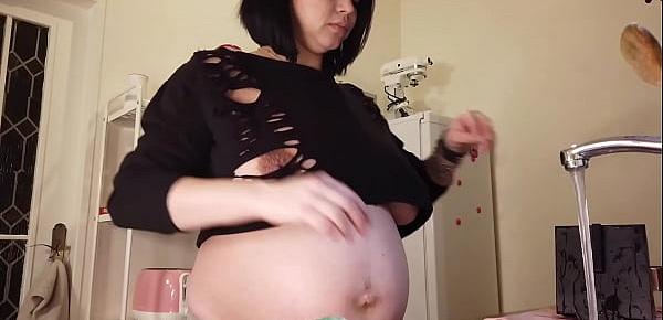  Pregnant Busty babe Homework